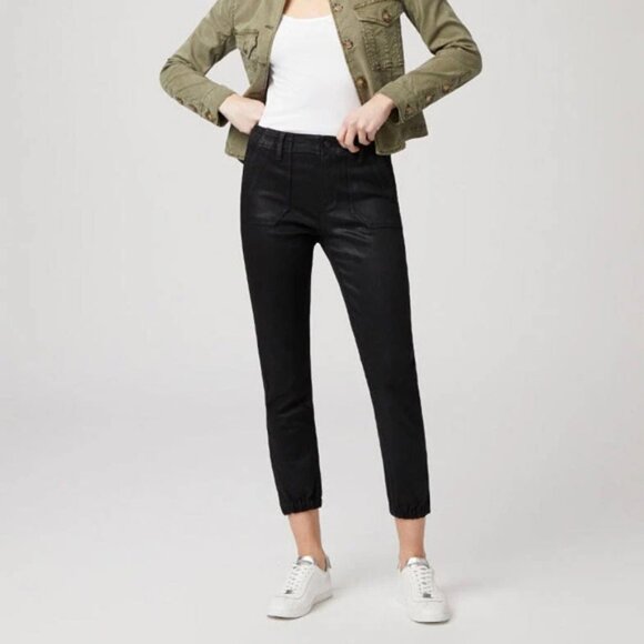 PAIGE Mayslie jogger in black Fog Luxe Coating 27" - Picture 2 of 12